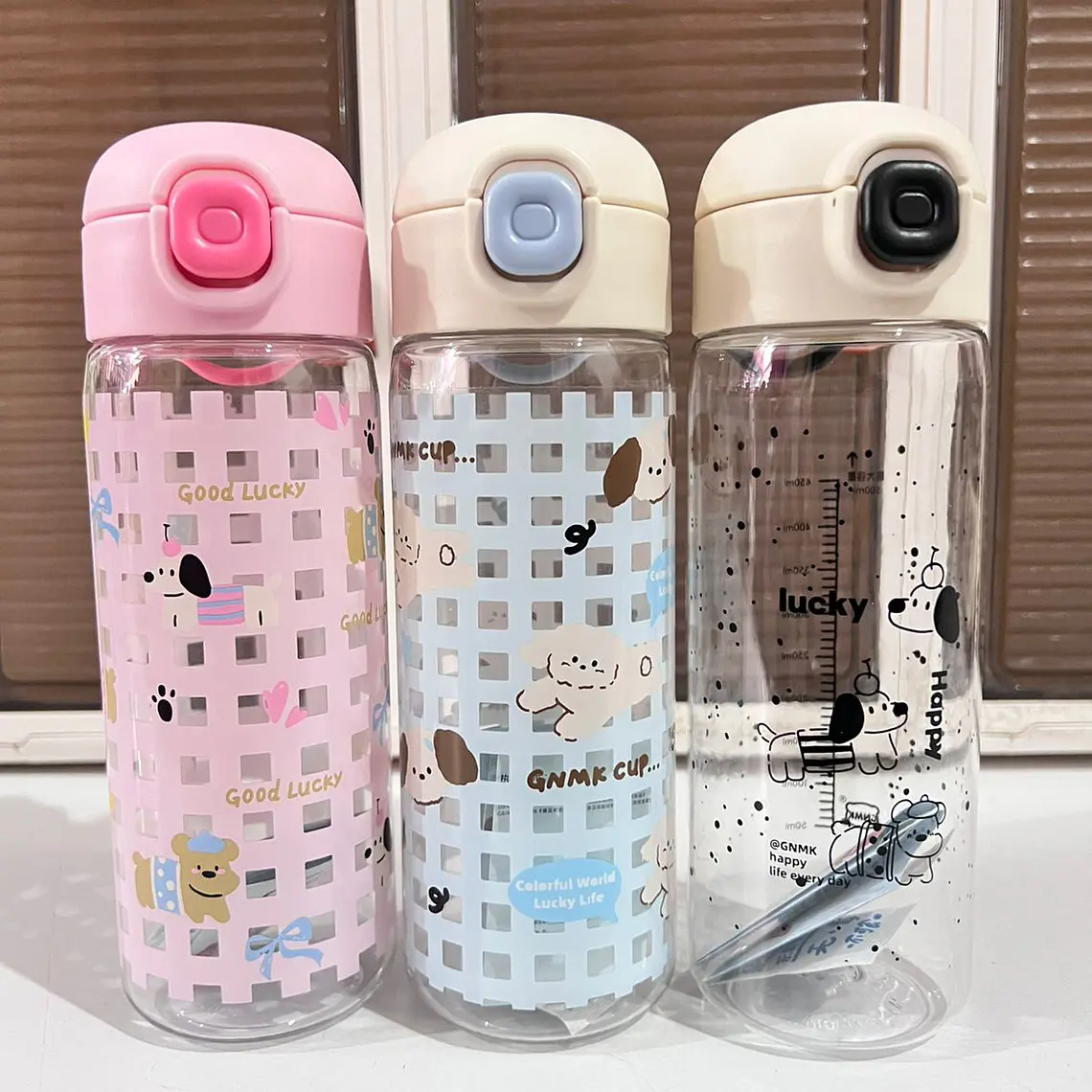 BOTE PARA AGUA  ANIMALITOS DE 500 ML (TRANSPARENTE GNMK) CON CAJIA MOD# GNMK-SL25702 7