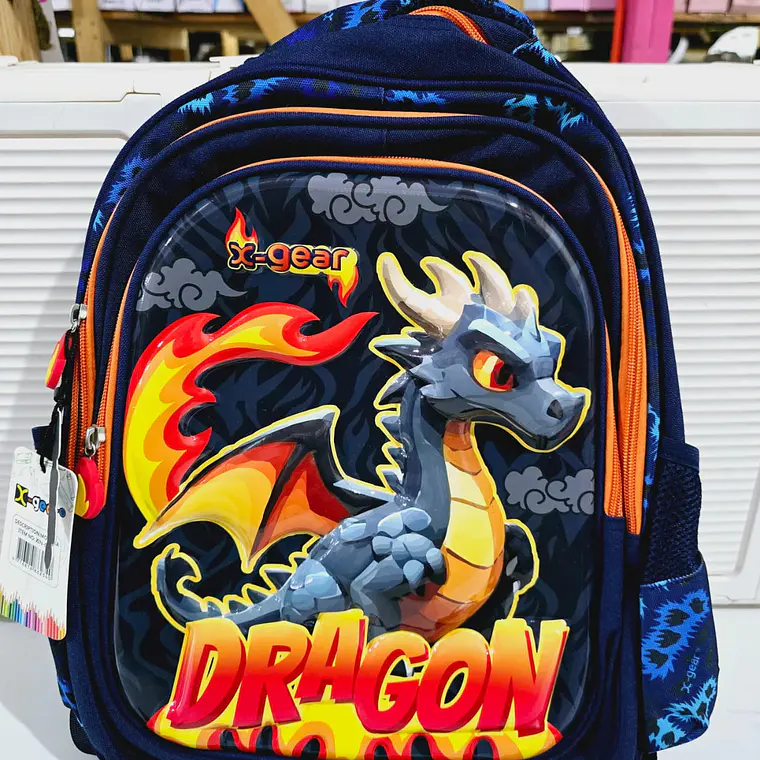 MOCHILA ORIGINAL X-GEAR DISEÑO DRAGÓN (PRIMARIA) MOD# XIN-0010 1