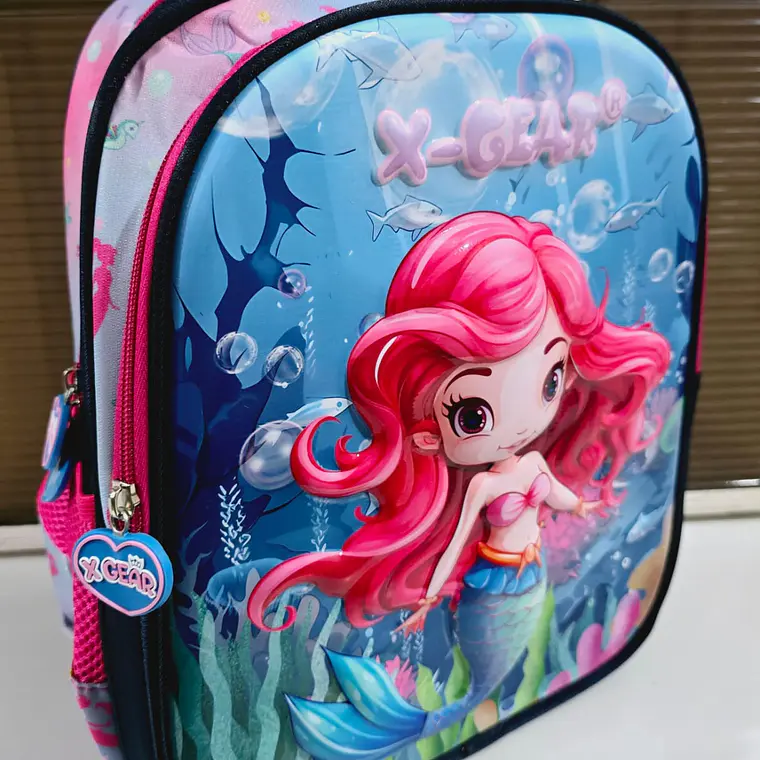 MOCHILITA ORIGINAL X-GEAR PARA PREESCOLAR DISEÑO SIRENITA MOD# XF513 2