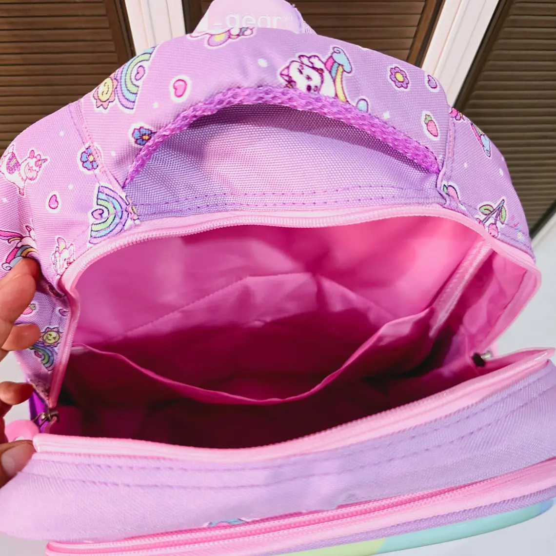 MOCHILA ORIGINAL PARA PREESCOLAR/MEDIANA DISEÑO GATITO ARCOIRIS MOD# XIN-0013- 10