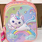 MOCHILA ORIGINAL PARA PREESCOLAR/MEDIANA DISEÑO GATITO ARCOIRIS MOD# XIN-0013- - Miniatura 6