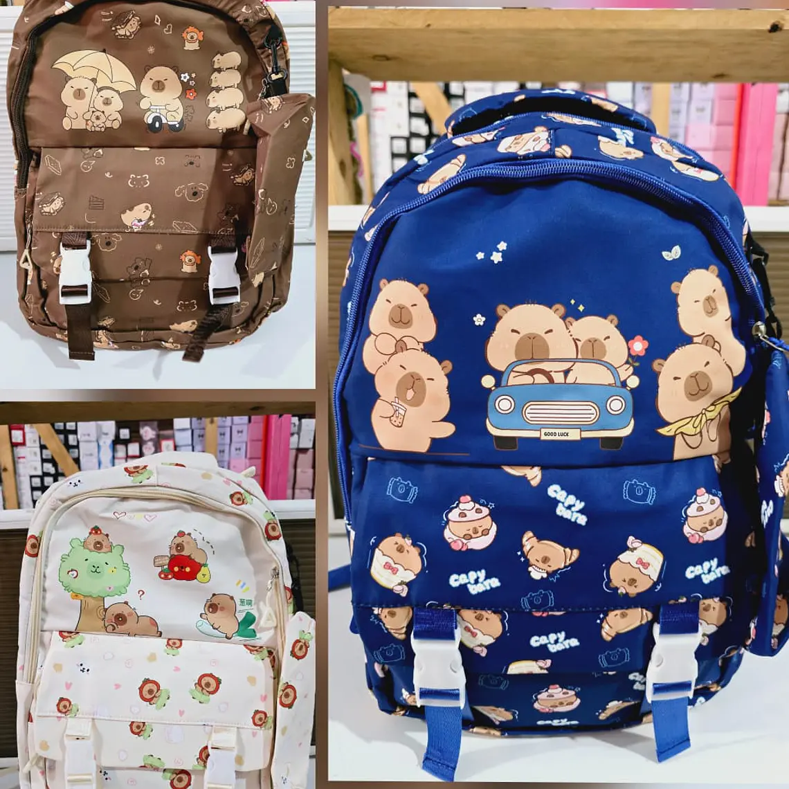 MOCHILA DISEÑO CAPYBARA JUVENIL CON LAPICERA MOD# 71615 1