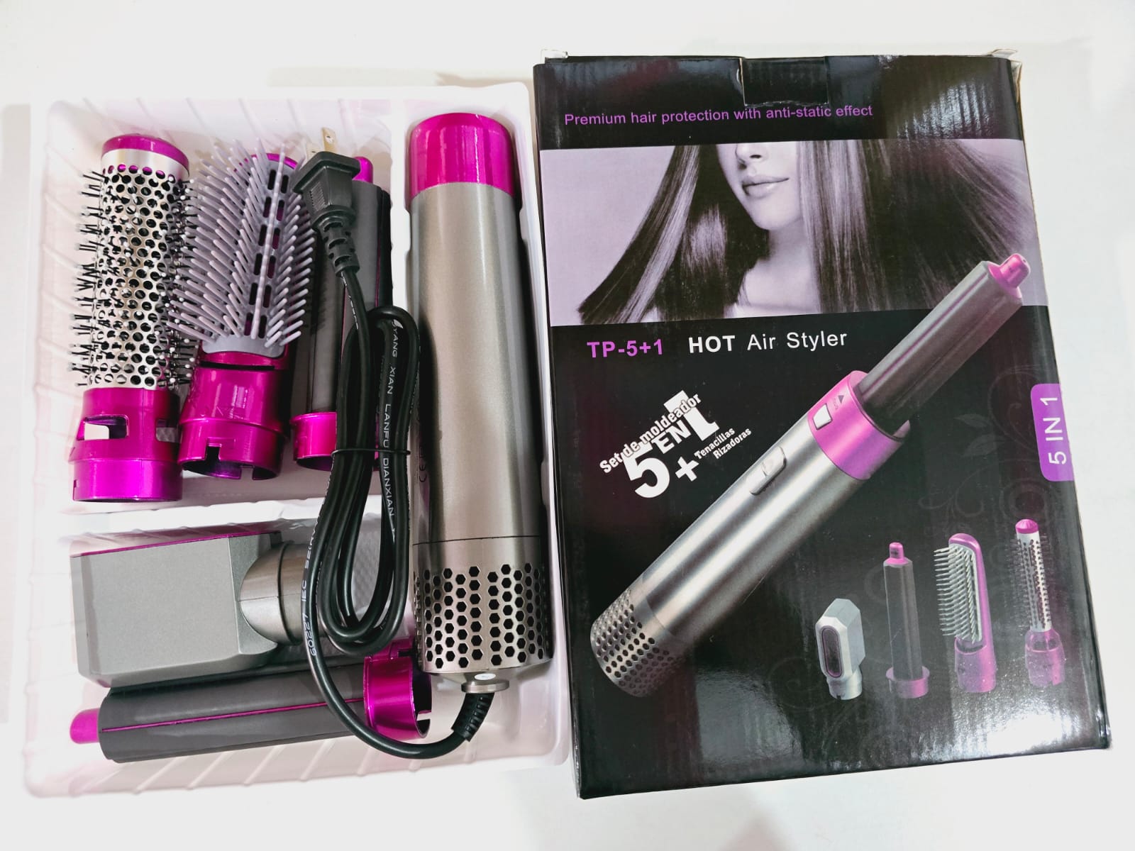 CEPILLO MOLDEADOR 5 EN 1 DE AIRE CALIENTE MODELO #0577