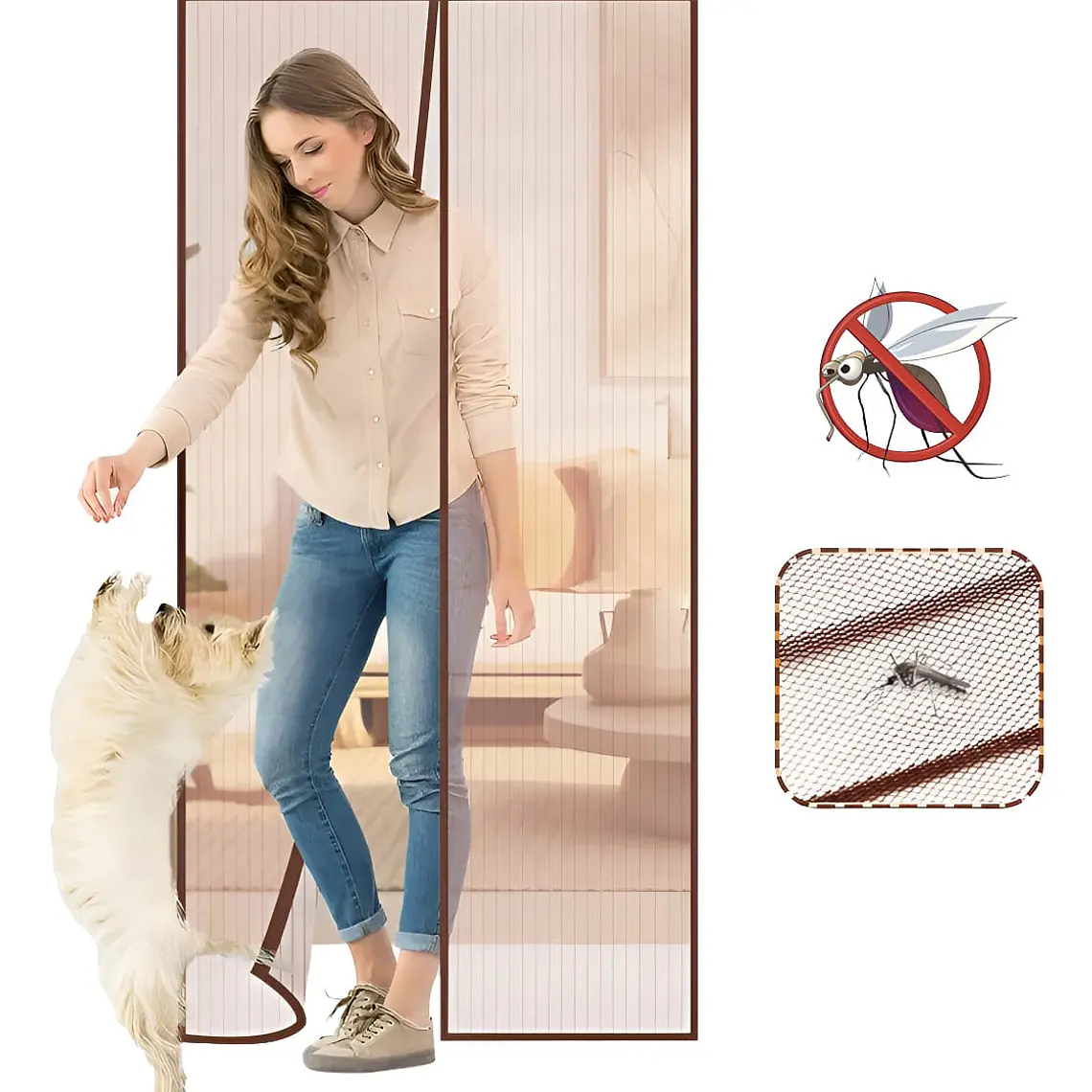 🦟✖️ CORTINA MOSQUITERA PARA PUERTA 1.4M x 2.4M 🦟✖️ 1