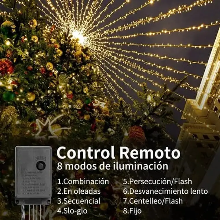 3 MTS SERIE DE NAVIDAD LUZ CALIDA  MOD# 352-087 (cable verde con 30 focos) 3