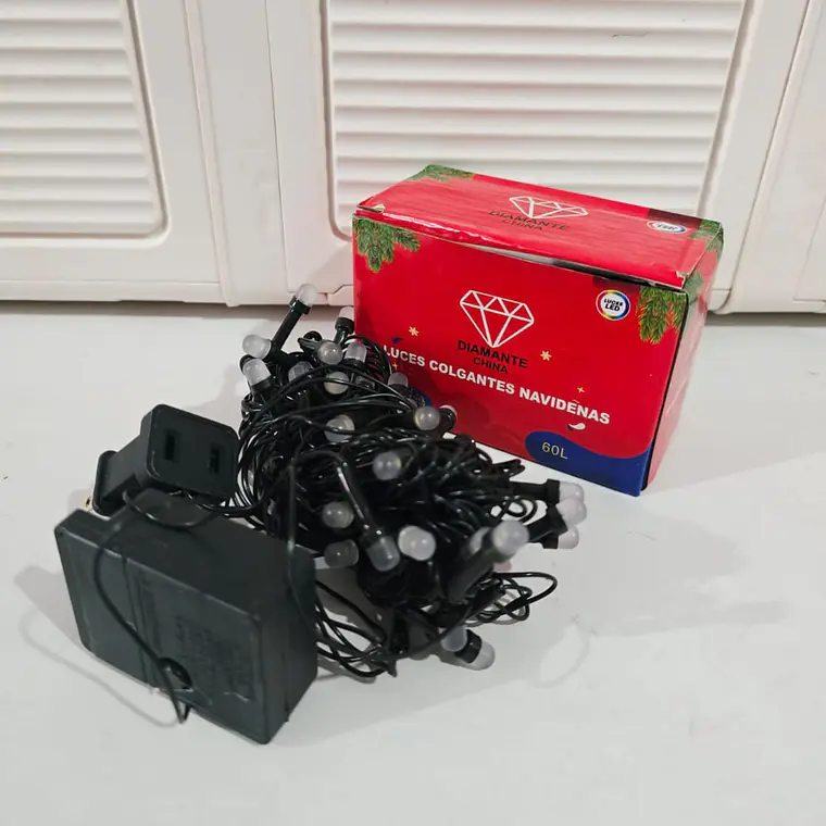 6 MTS SERIE DE  NAVIDAD LUZ CALIDA  MOD# 352-132 (cable verde con 60 focos) 2