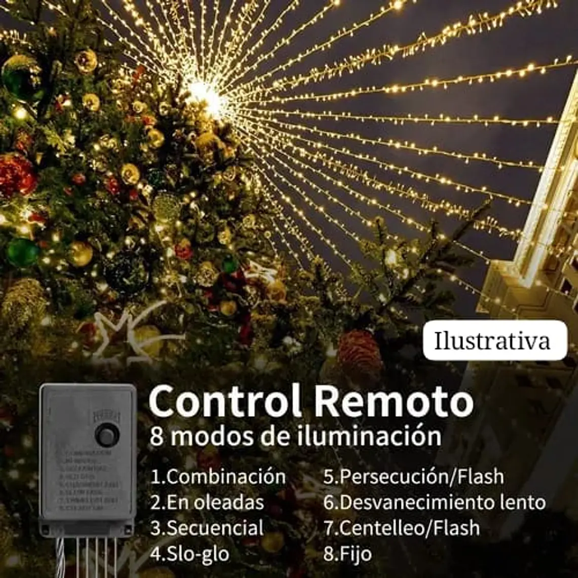 6 MTS SERIE DE  NAVIDAD LUZ CALIDA  MOD# 352-132 (cable verde con 60 focos) 3