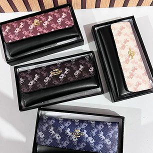 CARTERA TARJETERO COACH/BROCHE CARRUSEL CON CAJITA NEGRA  MOD# 6203-5🍒