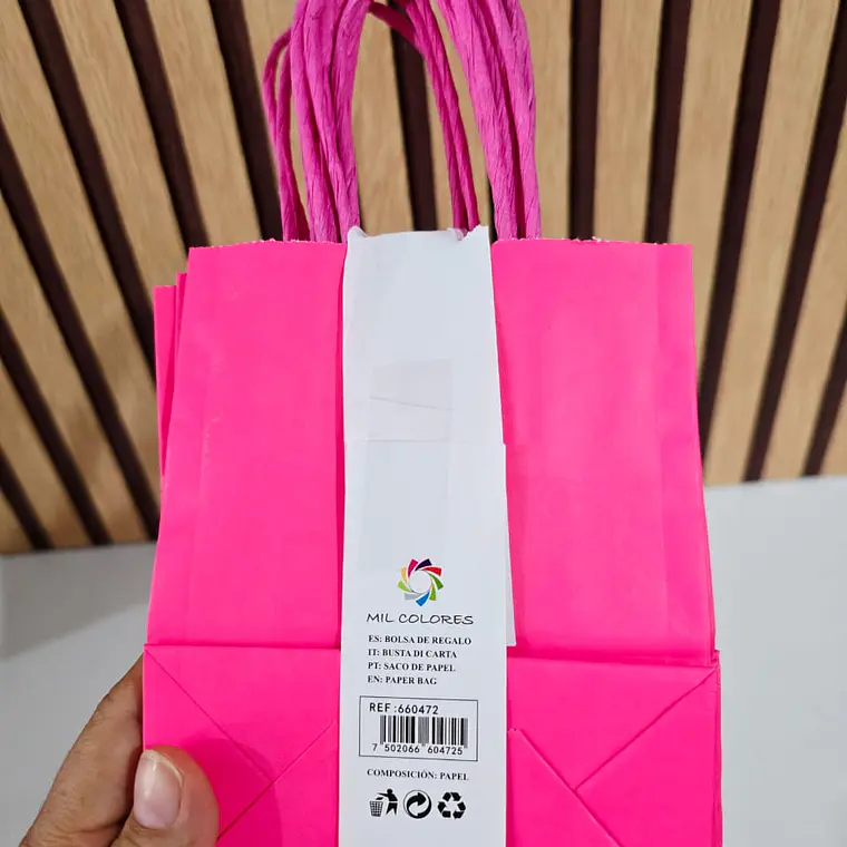 PAQ DE 6 BOLSAS DE REGALO/COLORES LISOS VARIOS MODELOS (15X12CM)🎁 7