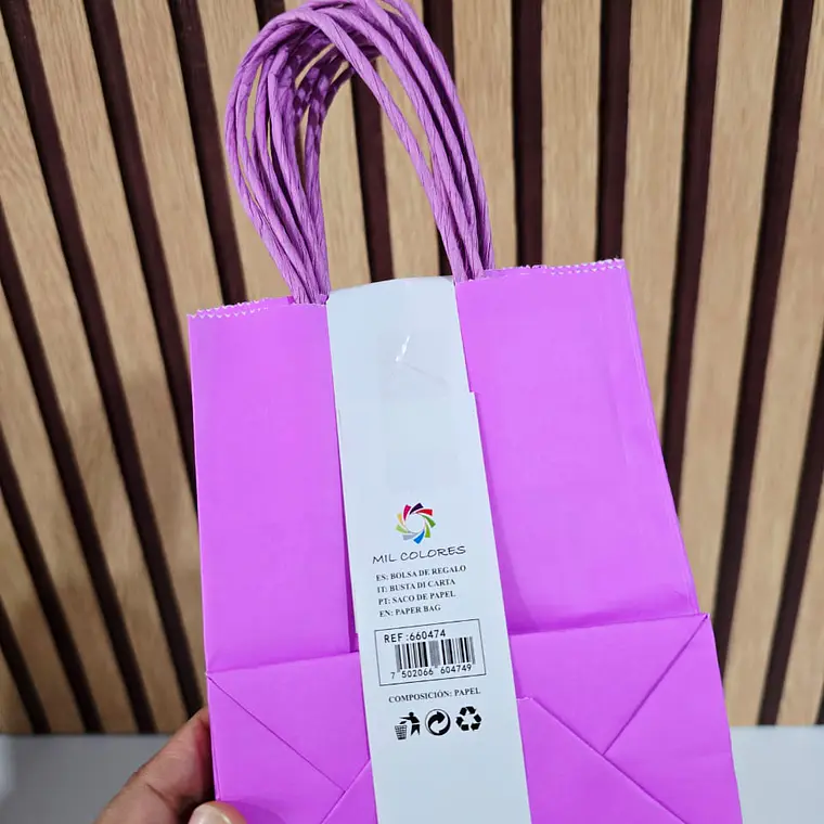 PAQ DE 6 BOLSAS DE REGALO/COLORES LISOS VARIOS MODELOS (15X12CM)🎁 19