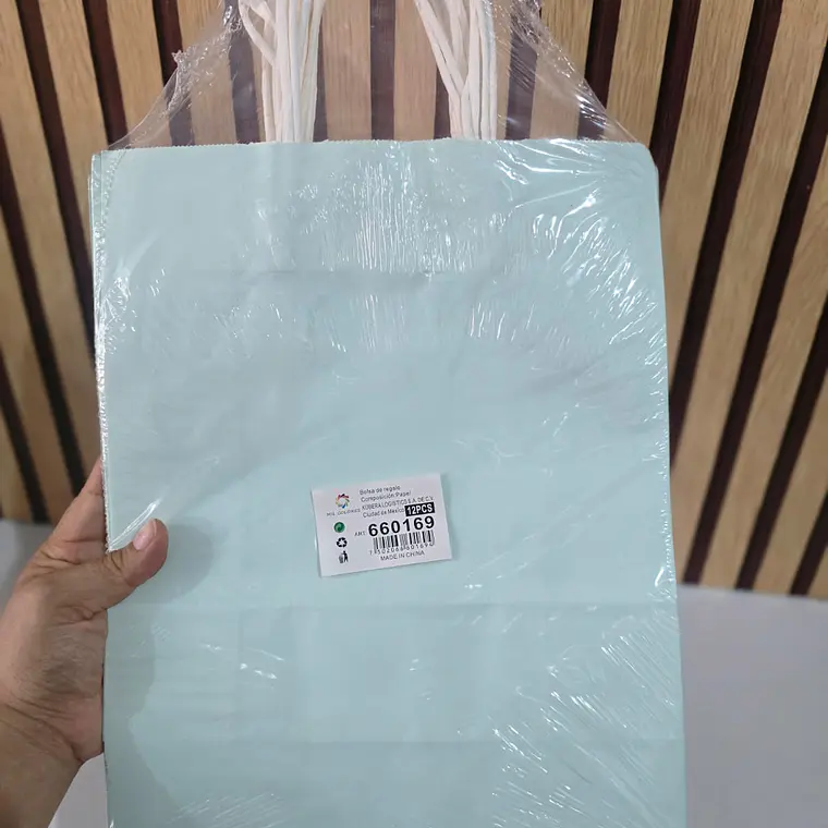 PAQ DE 12 BOLSAS DE REGALO/COLORES LISOS VARIOS MODELOS (33X26CM)🛍️ 9