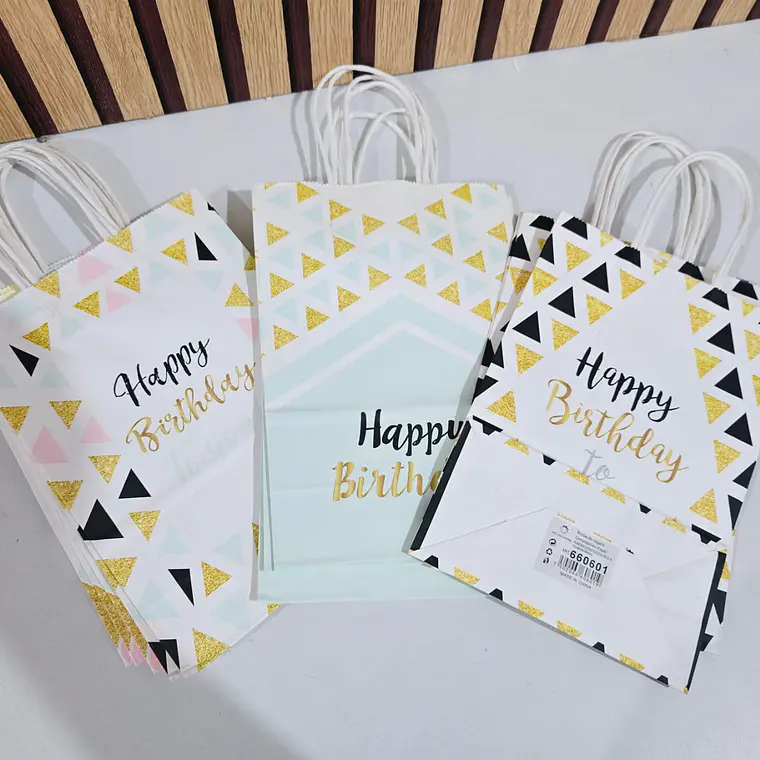 PAQ DE 12 BOLSAS DE REGALO VARIOS MODELOS (24X16CM)🛍️ 9