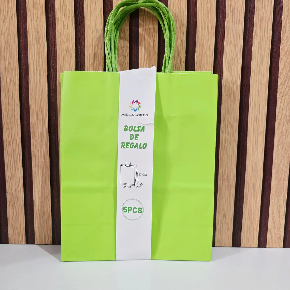PAQ DE 5 BOLSAS PARA REGALO COLORES LISOS VARIOS MODELOS🛍️ PAQ.5 PZ 5