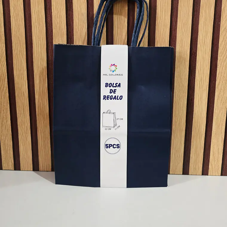PAQ DE 5 BOLSAS PARA REGALO COLORES LISOS VARIOS MODELOS🛍️ PAQ.5 PZ 6