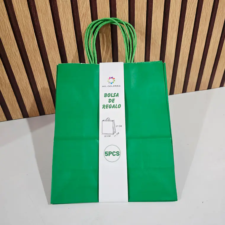 PAQ DE 5 BOLSAS PARA REGALO COLORES LISOS VARIOS MODELOS🛍️ PAQ.5 PZ 9