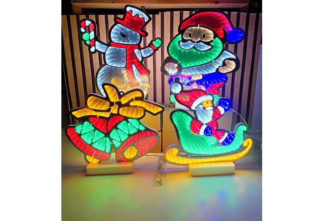 🪅FIGURAS NAVIDEÑAS EN 3D CON LUZ LED DE COLORES MOD# CA3001E 🎄⛄