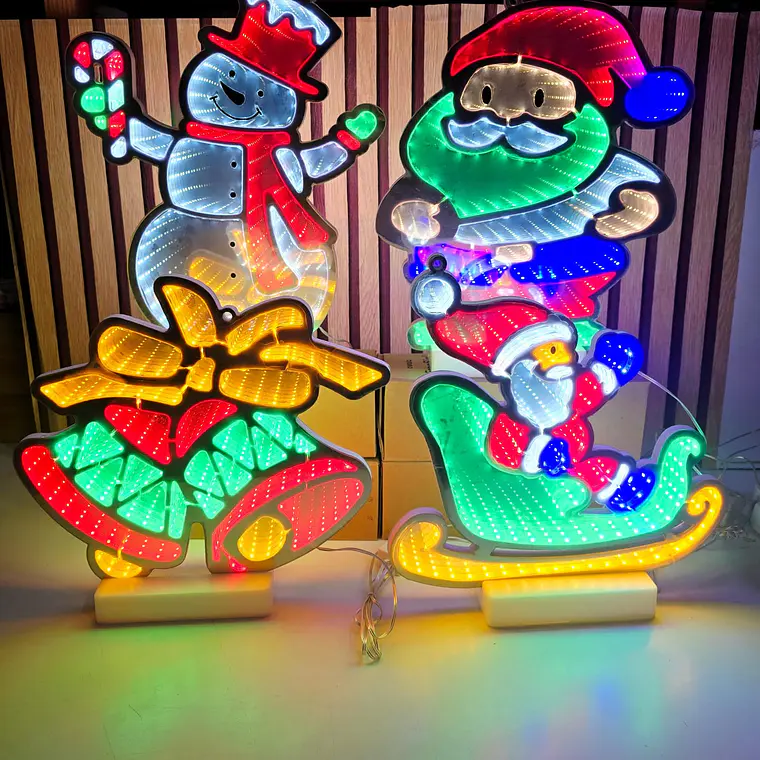 🪅FIGURAS NAVIDEÑAS EN 3D CON LUZ LED DE COLORES MOD# CA3001E 🎄⛄ 1