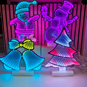 ✨FIGURAS NAVIDEÑAS EN 3D CON LUZ LED DE COLORES (CAMBIANTES) MOD# CA3001C ⛄