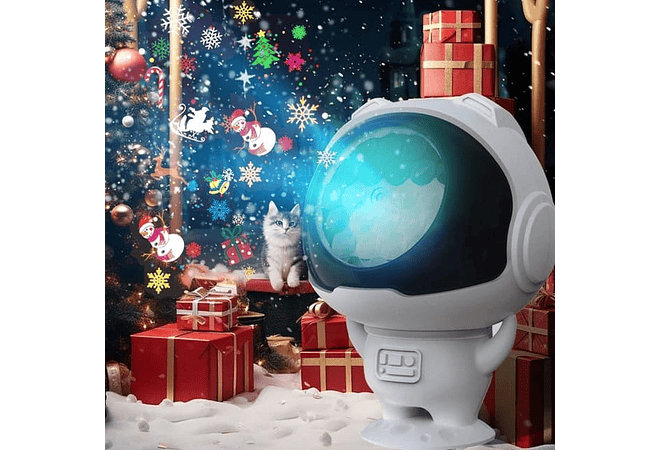 MINI PROYECTOR ASTRONAUTA  CON PATRON NAVIDEÑO
