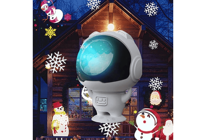 MINI PROYECTOR ASTRONAUTA  CON PATRON NAVIDEÑO