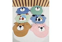 GORRA CON OREJITAS PARA BEBÉ DISEÑO ANIMALITOS MOD# 474AM  