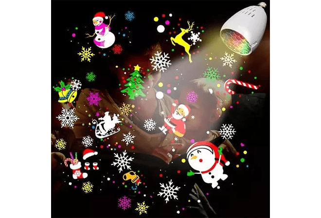 FOCO 💡 PROYECTOR CON PATRON DE NAVIDAD MOD#265V*