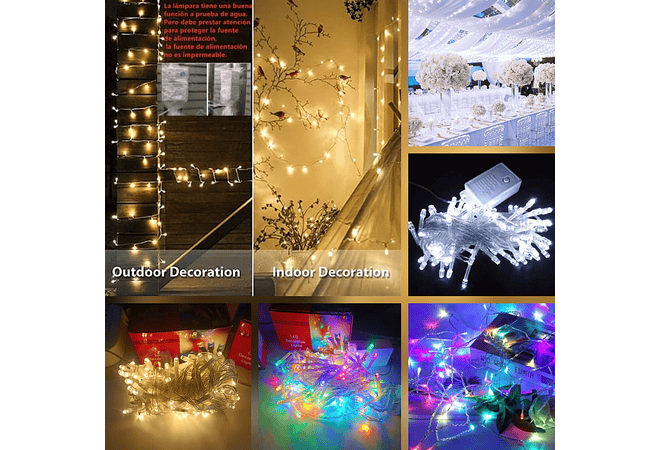 10 MTS 200 FOQUITOS SERIE DE LUZ LED DE COLORES  MOD#L200C-10M, L200A ,L200B