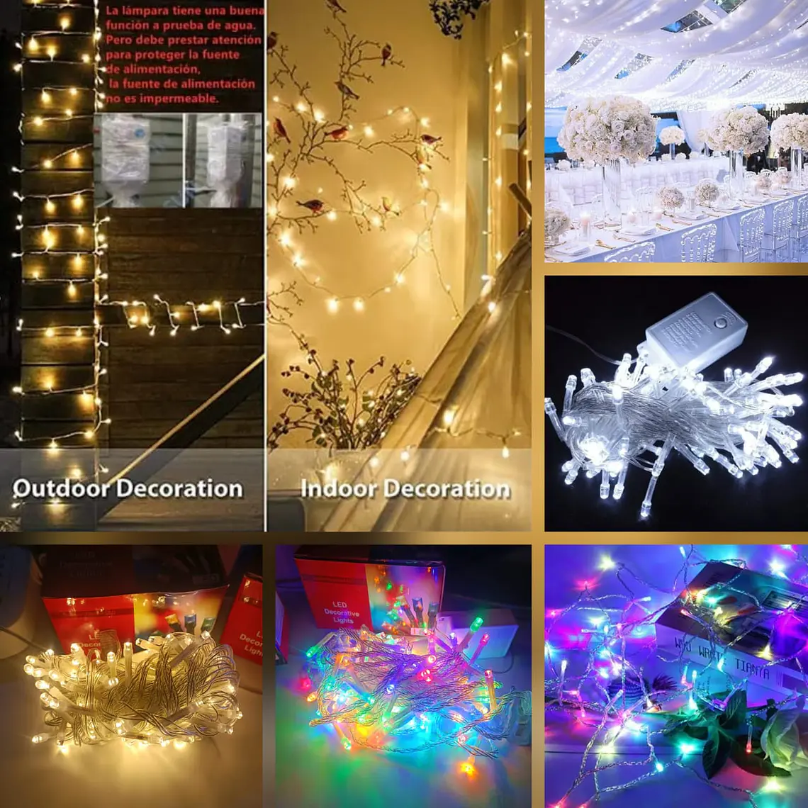 10 MTS 200 FOQUITOS SERIE DE LUZ LED DE COLORES  MOD#L200C-10M, L200A ,L200B 1