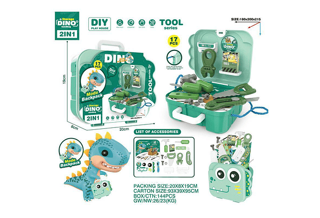 SET DE JUGUETE DINO CON ACCESORIOS DE ACUERDO A SU TEMÁTICA