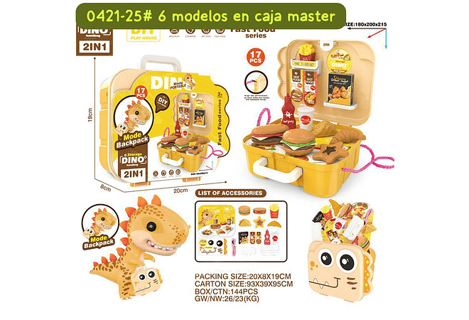 SET DE JUGUETE DINO CON ACCESORIOS DE ACUERDO A SU TEMÁTICA