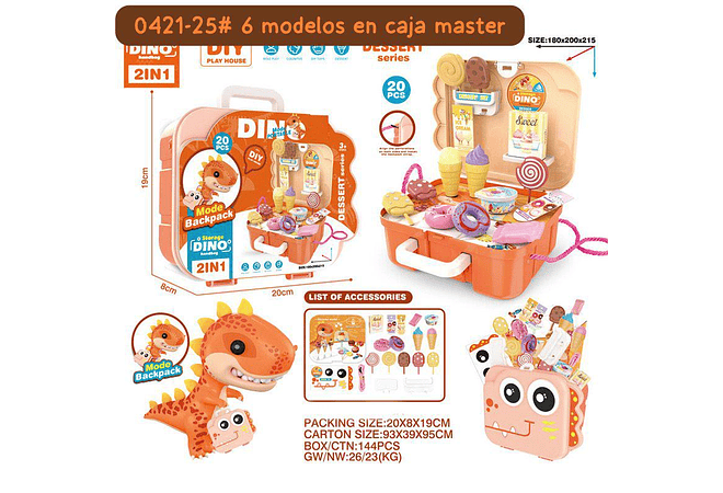 SET DE JUGUETE DINO CON ACCESORIOS DE ACUERDO A SU TEMÁTICA