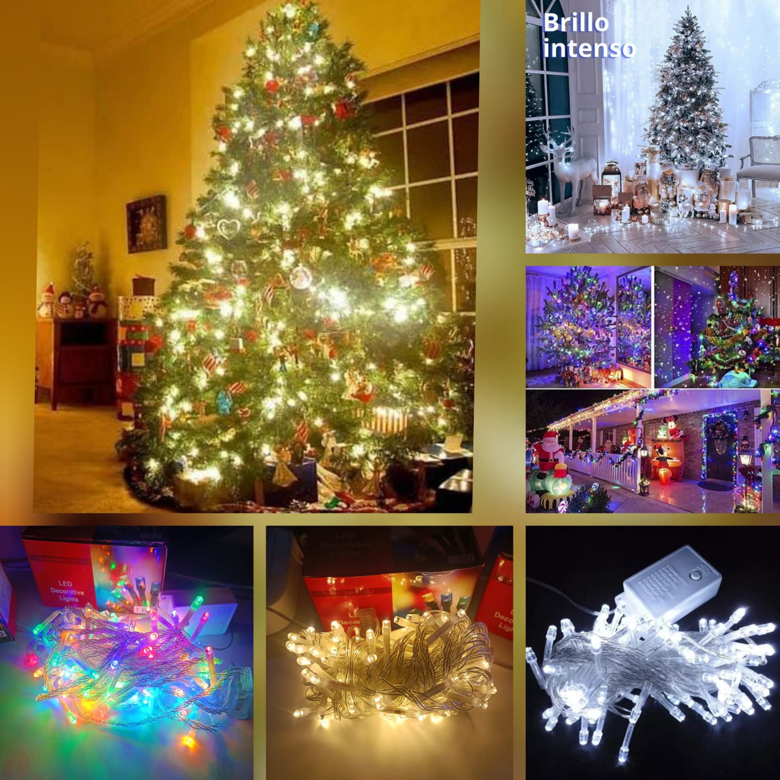 20MTS CON 400 FOQUITOS SERIE DE LUZ LED DE COLORES,  CÁLIDA ó BLANCA MOD#L400A, L400B, Ó L400C-20M