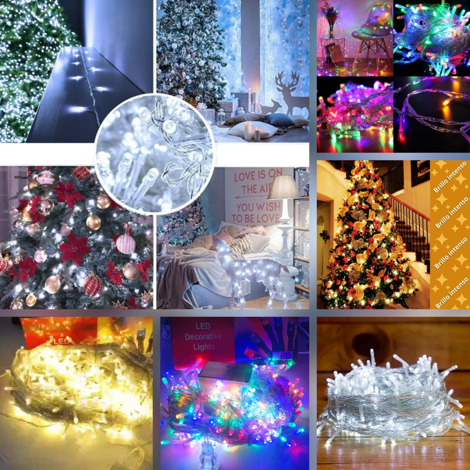 40MTS CON 400 FOQUITOS SERIE DE LUZ LED DE COLORES,  CÁLIDA ó BLANCA MOD#L400A, L400B, Ó L400C-40M