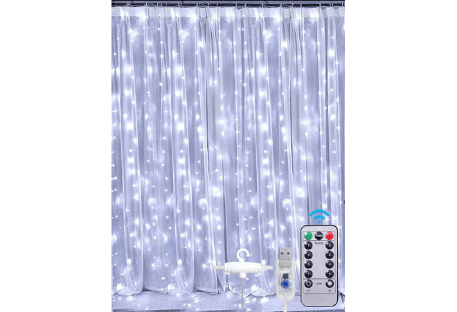 3MTS X 3MTS CORTINA ALAMBRE LUZ LED CON CONTROL USB  MOD#60HZ