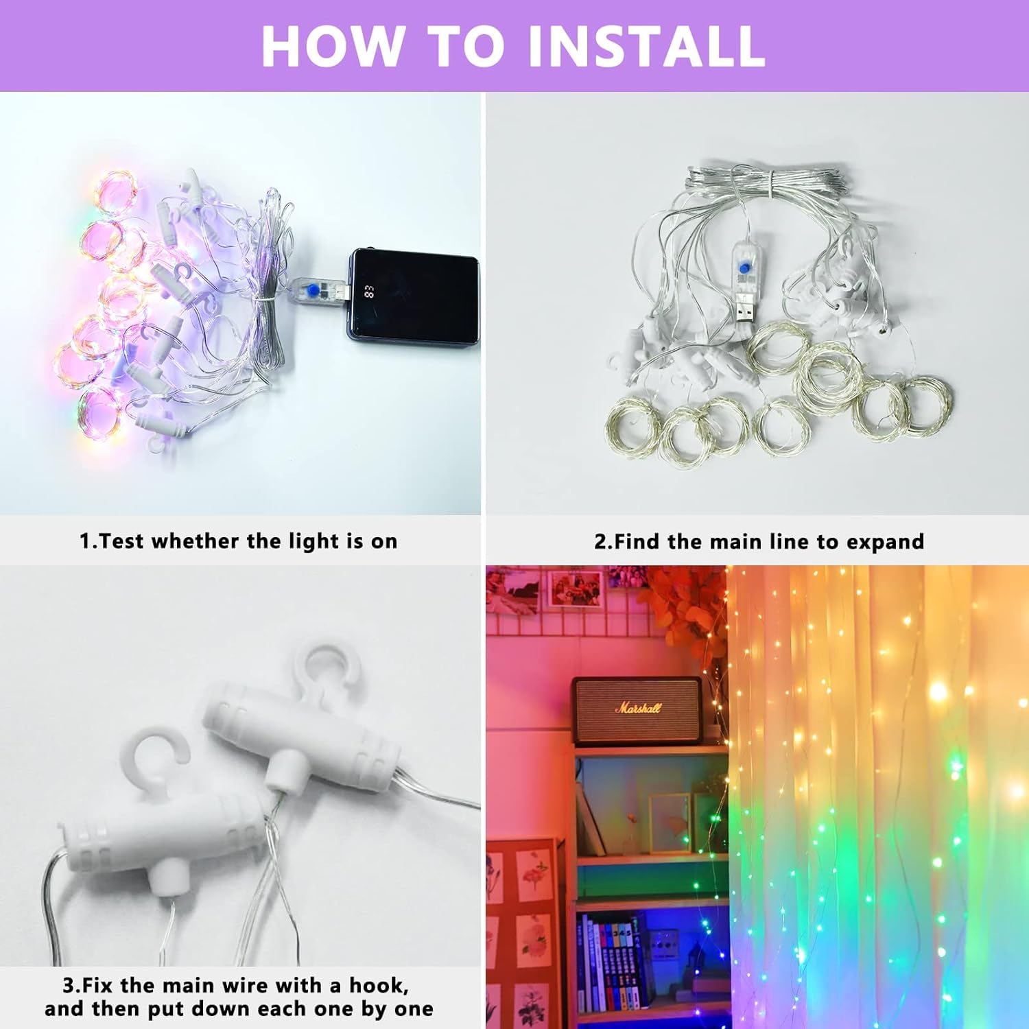 3MTS X 3MTS CORTINA ALAMBRE LUZ LED CON CONTROL USB  MOD#60HZ