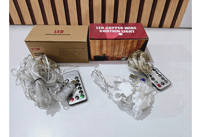 3MTS X 3MTS CORTINA ALAMBRE LUZ LED CON CONTROL USB  MOD#60HZ