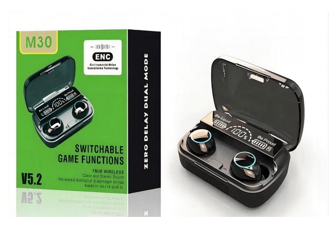 AUDÍFONOS INALÁMBRICOS M30 (CAJITA VERDE) MOD# TR-6028 🎶