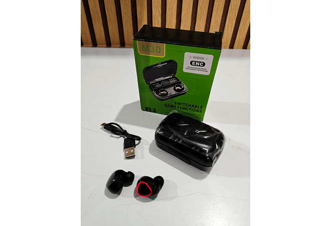 AUDÍFONOS INALÁMBRICOS M30 (CAJITA VERDE) MOD# TR-6028 🎶