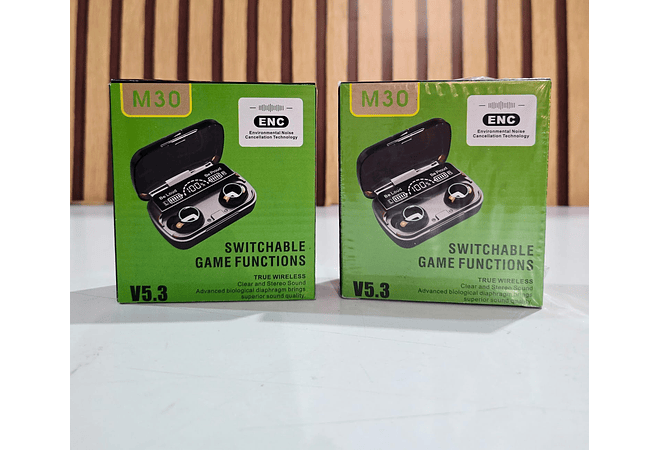 AUDÍFONOS INALÁMBRICOS M30 (CAJITA VERDE) MOD# TR-6028 🎶