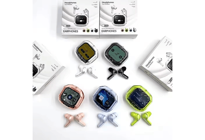 AUDÍFONOS HEADPHONES INALÁMBRICOS CON PANTALLA DIGITAL MOD# TWS-6350