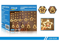 3.20M XINMI SERIE NAVIDEÑA PINO Y ESTRELLAS (LUZ CALIDA)  MOD# LED-0150