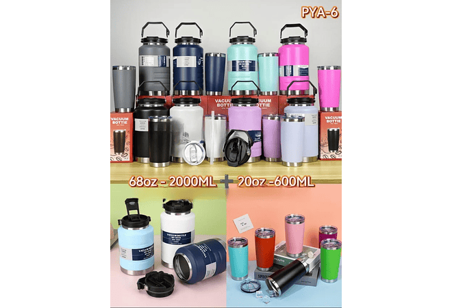 DUO TERMO CON VASO VACUUM BOTTLE DE 2 L Y 550ML MOD# PYA-6