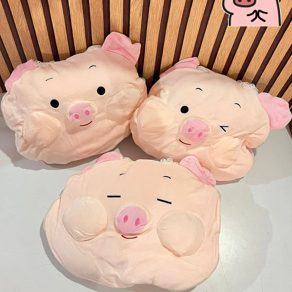 2 EN 1 ALMOHADA/FRAZADA DISEÑO CERDITO  🐷 4