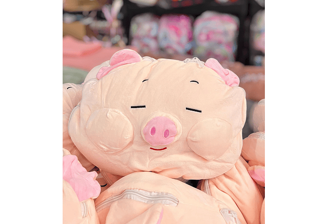 2 EN 1 ALMOHADA/FRAZADA DISEÑO CERDITO  🐷