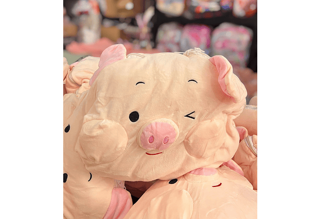 2 EN 1 ALMOHADA/FRAZADA DISEÑO CERDITO  🐷