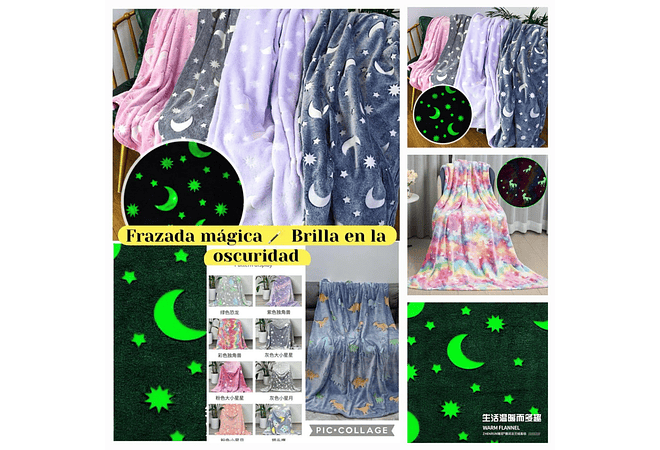 FRAZADA MÁGICA BRILLA EN LA OSCURIDAD