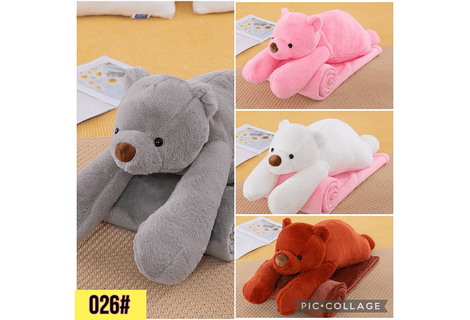PELUCHE CON FRAZADA DISEÑO OSO MOD# 026