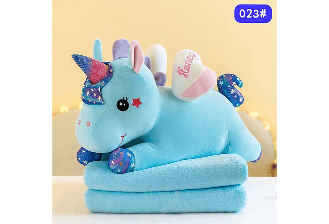 PELUCHE UNICORNIO CON FRAZADA MOD# 023🦄