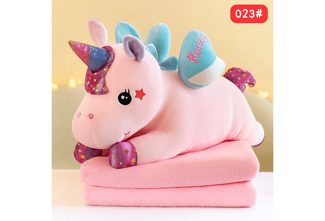 PELUCHE UNICORNIO CON FRAZADA MOD# 023🦄