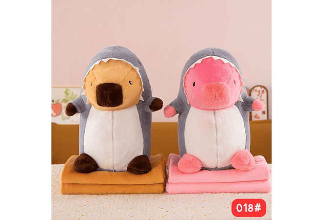 PELUCHE DISEÑO TIBURÓN CON FRAZADA MOD# 018 🦈🥰